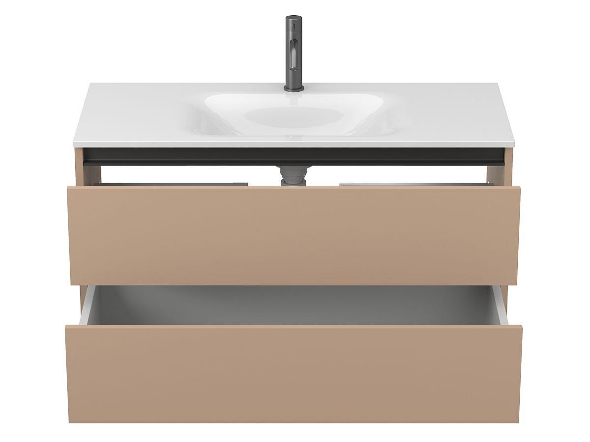 Тумба подвесная NATURA капучино, с умывальником JESSEL 1000