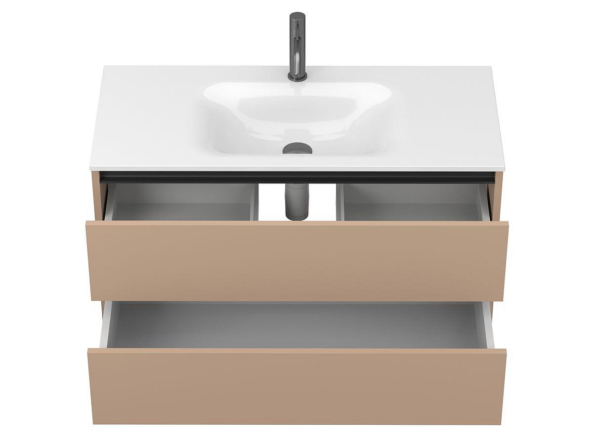 Тумба подвесная NATURA капучино, с умывальником JESSEL 1000