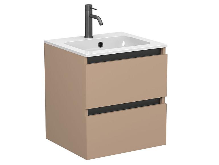 Тумба підвісна NATURA капучіно, з умивальником DELLA 500
