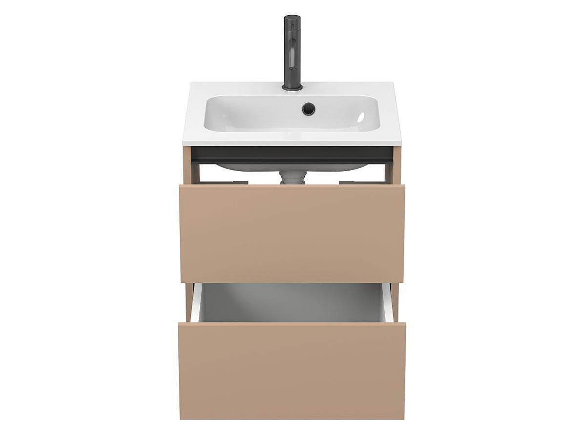 Тумба подвесная NATURA капучино, с умывальником DELLA 500