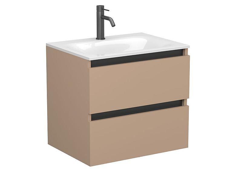 Тумба підвісна NATURA капучіно, з умивальником JESSEL 600