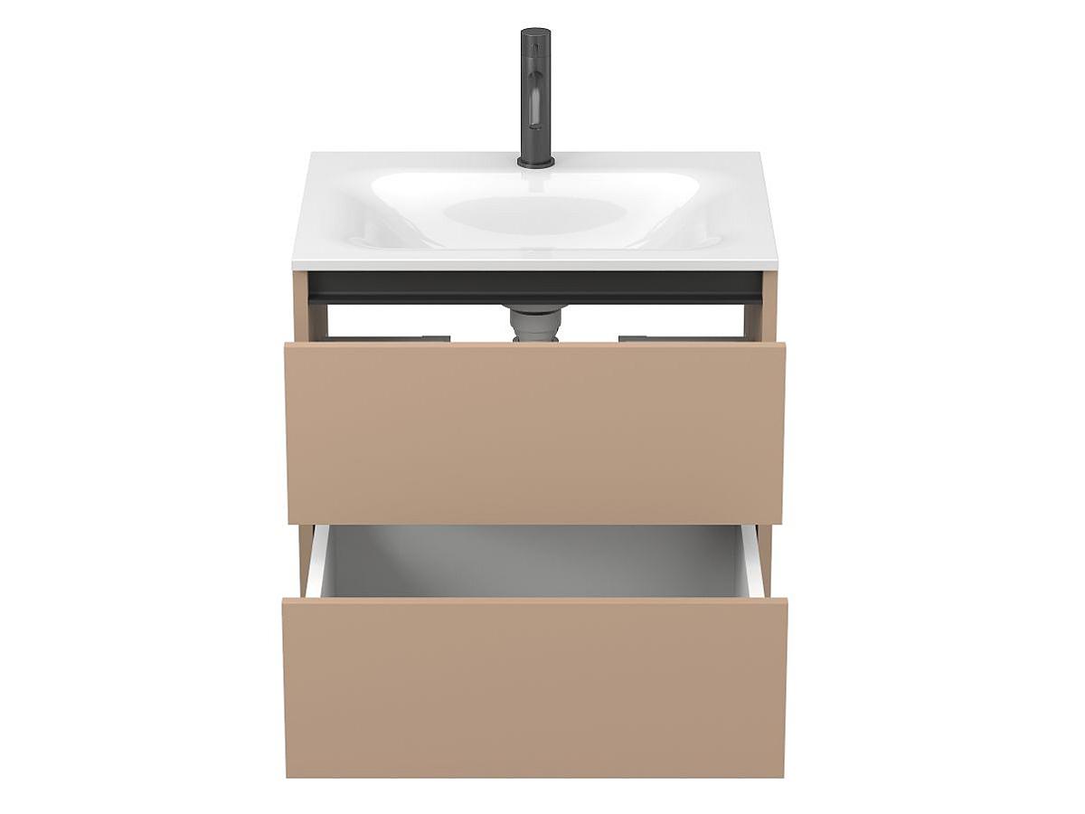 Тумба подвесная NATURA капучино, с умывальником JESSEL 600