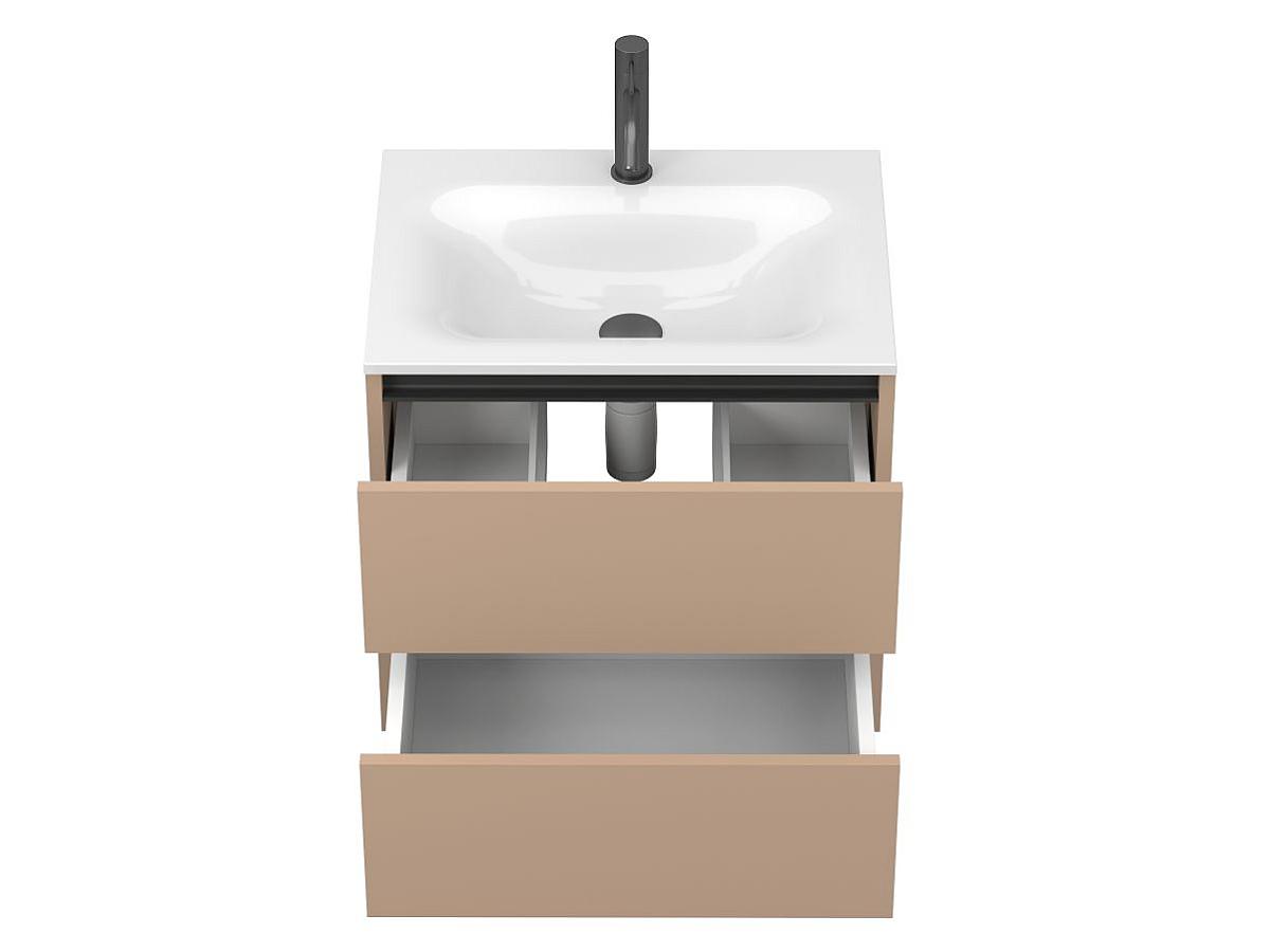 Тумба подвесная NATURA капучино, с умывальником JESSEL 600