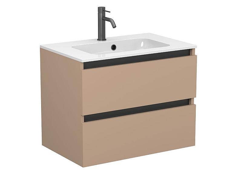 Тумба підвісна NATURA капучіно, з умивальником DELLA 700