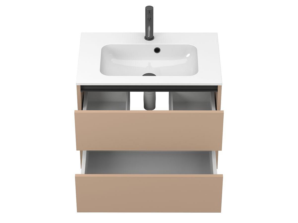 Тумба подвесная NATURA капучино, с умывальником DELLA 700