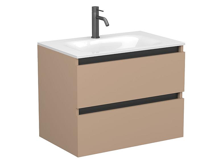 Тумба підвісна NATURA капучіно, з умивальником JESSEL 700