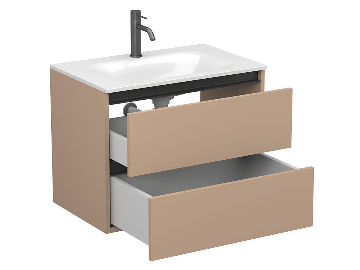 Тумба подвесная NATURA капучино, с умывальником JESSEL 700