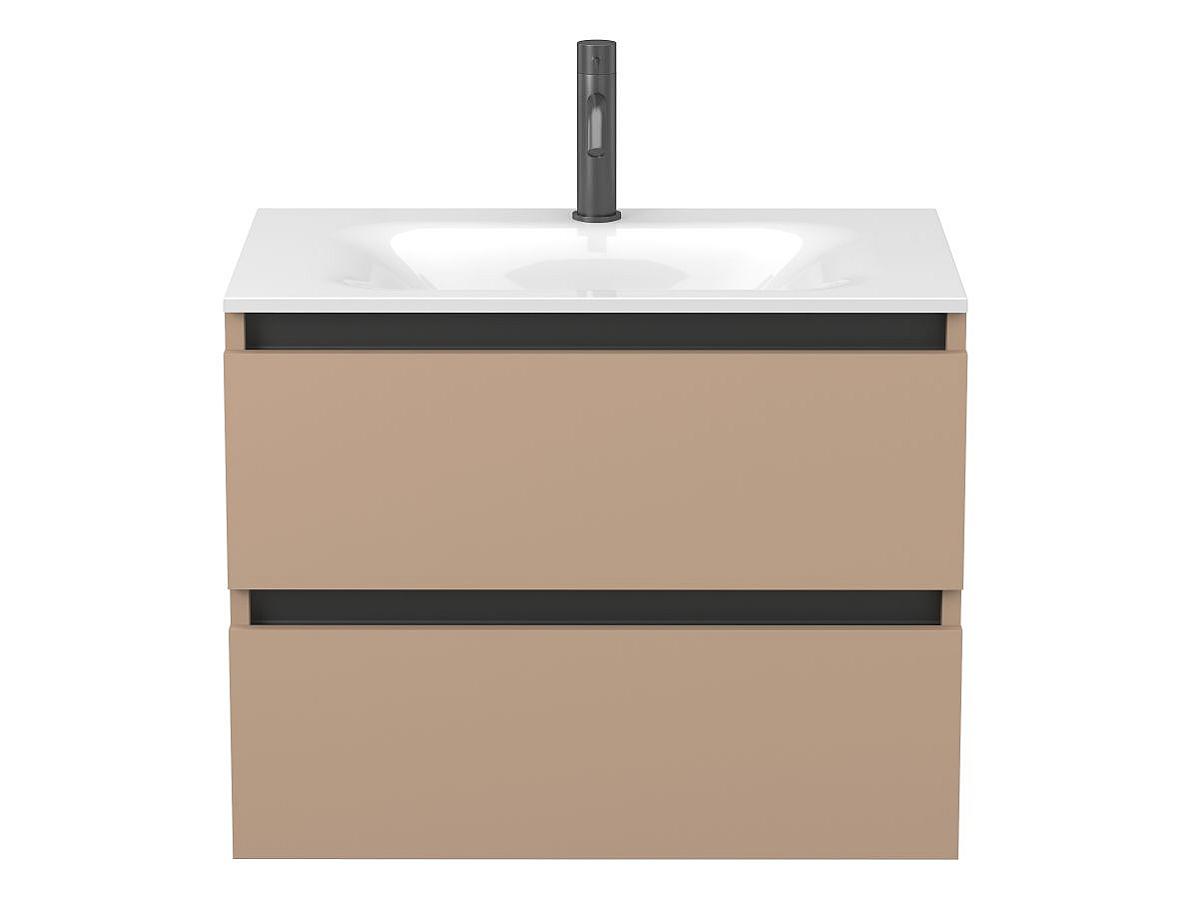 Тумба подвесная NATURA капучино, с умывальником JESSEL 700