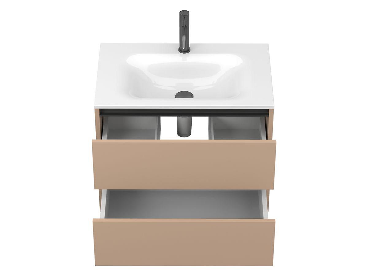 Тумба подвесная NATURA капучино, с умывальником JESSEL 700