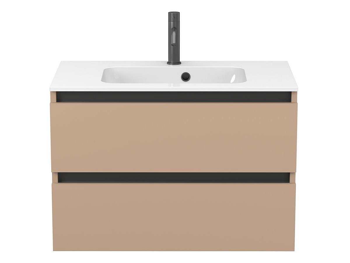 Тумба подвесная NATURA капучино, с умывальником DELLA 800