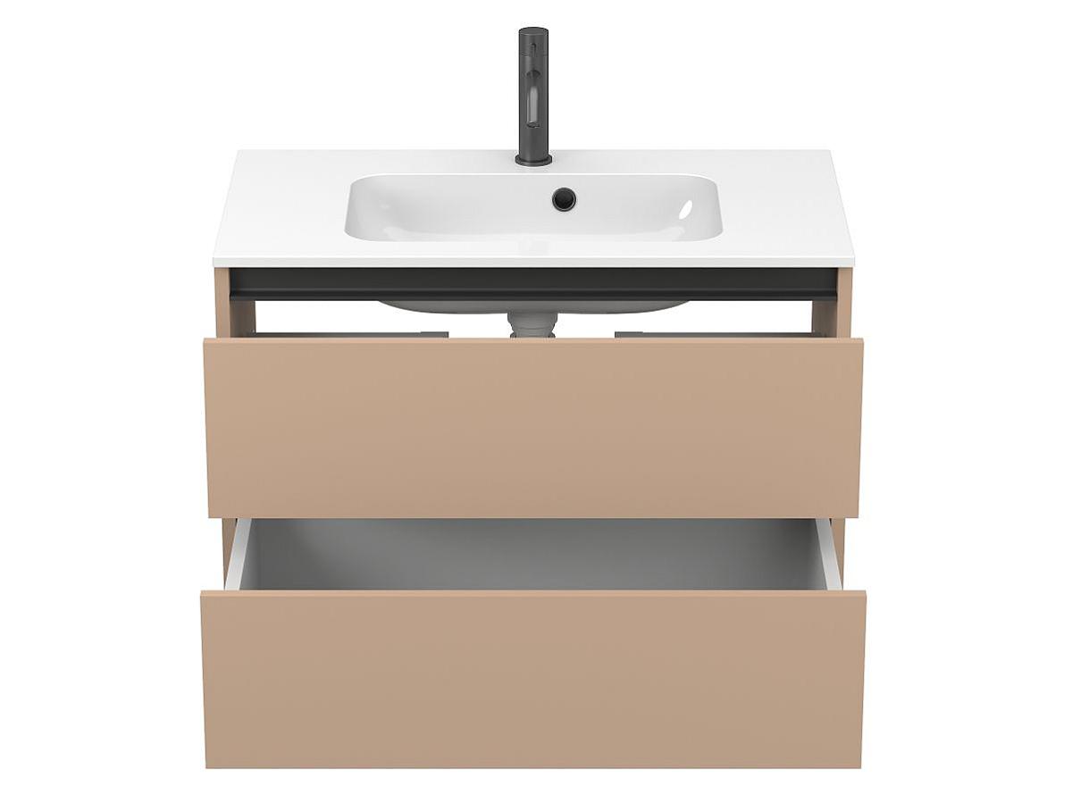 Тумба подвесная NATURA капучино, с умывальником DELLA 800