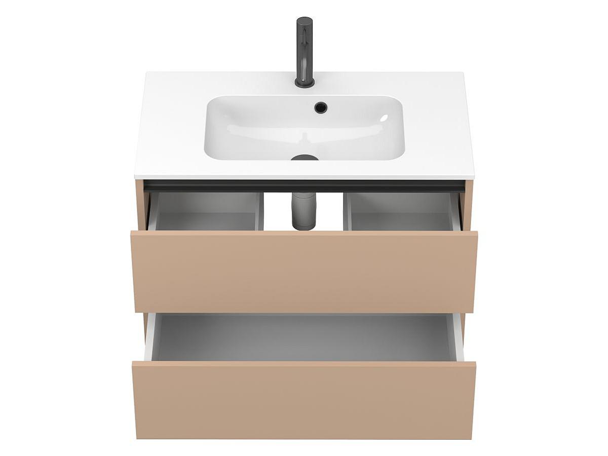 Тумба подвесная NATURA капучино, с умывальником DELLA 800