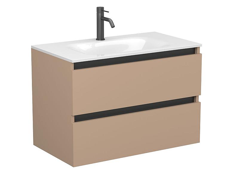 Тумба підвісна NATURA капучіно, з умивальником JESSEL 800