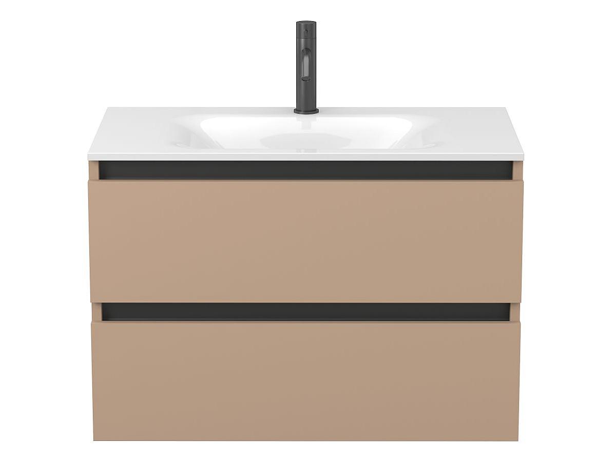 Тумба подвесная NATURA капучино, с умывальником JESSEL 800