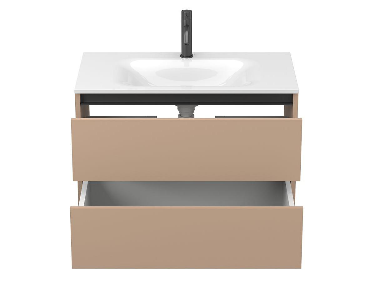 Тумба подвесная NATURA капучино, с умывальником JESSEL 800