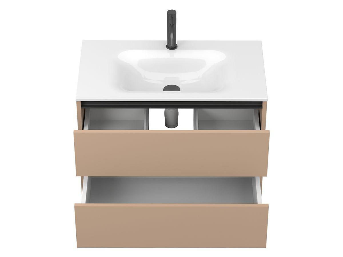 Тумба подвесная NATURA капучино, с умывальником JESSEL 800