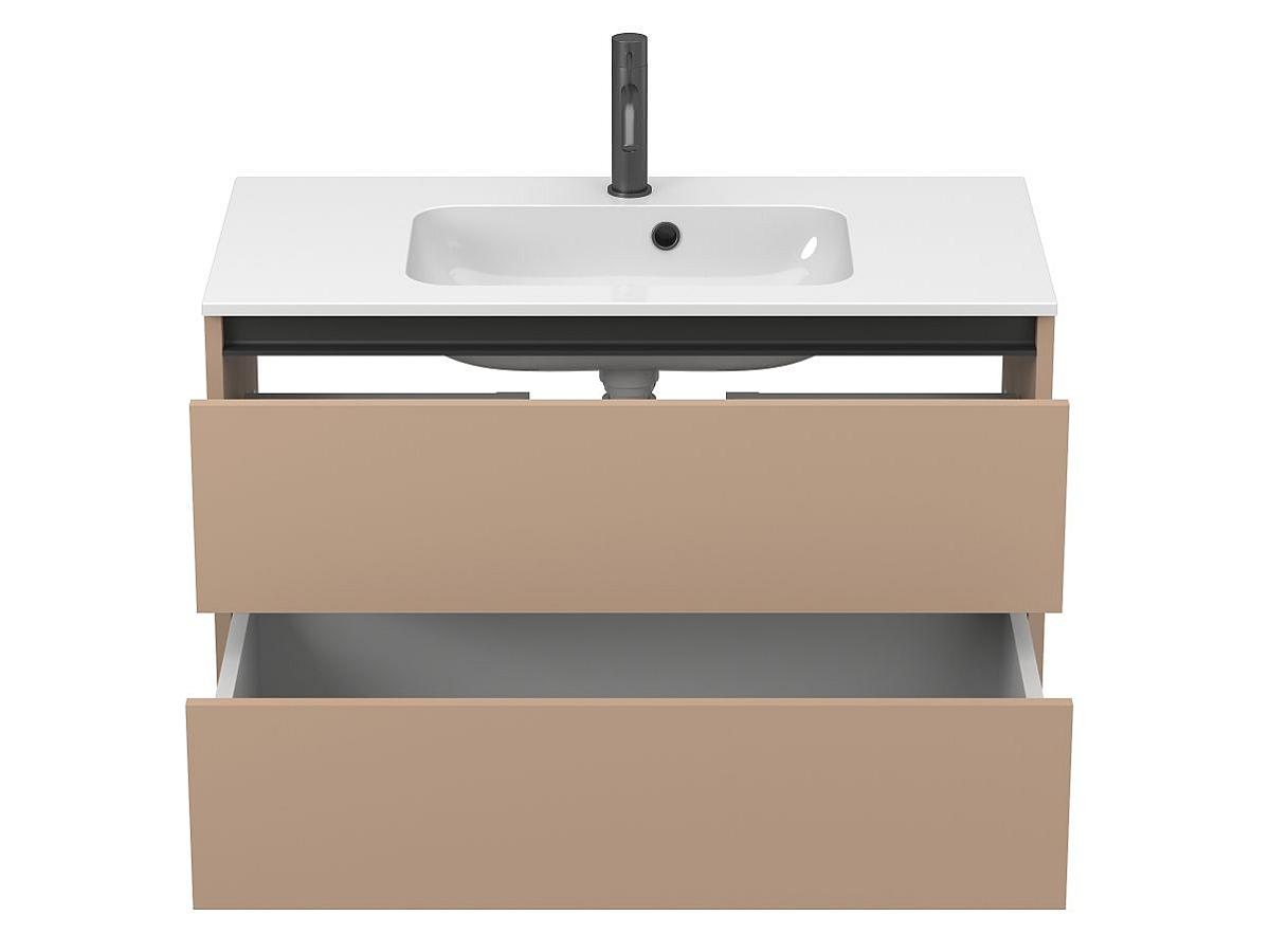 Тумба подвесная NATURA капучино, с умывальником DELLA 900