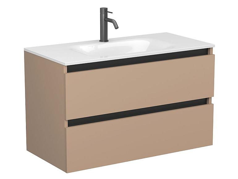 Тумба підвісна NATURA капучіно, з умивальником JESSEL 900