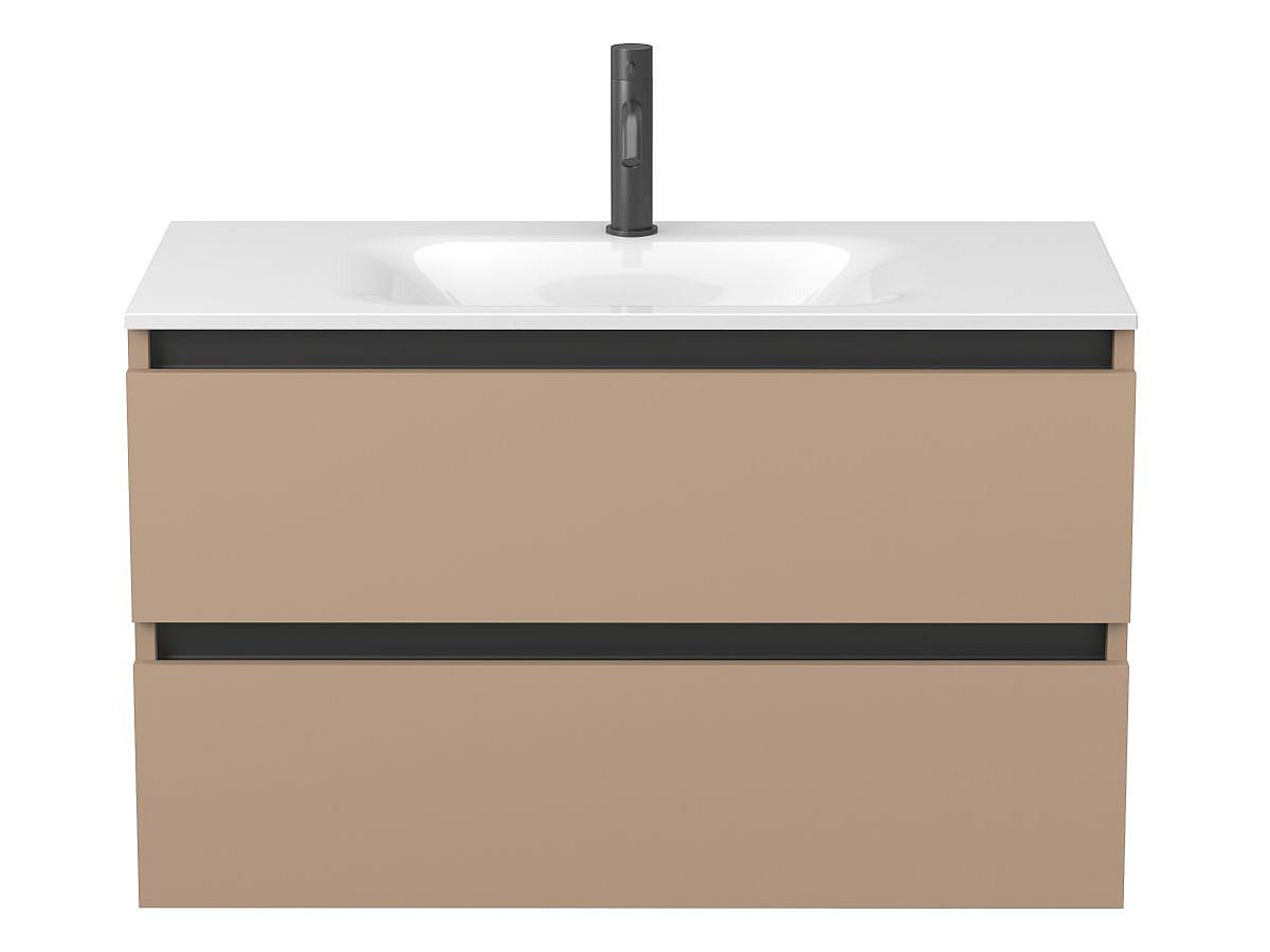 Тумба подвесная NATURA капучино, с умывальником JESSEL 900