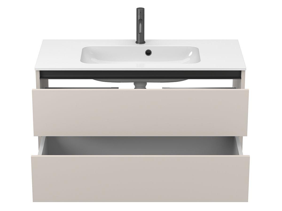 Тумба подвесная NATURA кашемир, ДСП с умывальником DELLA 1000