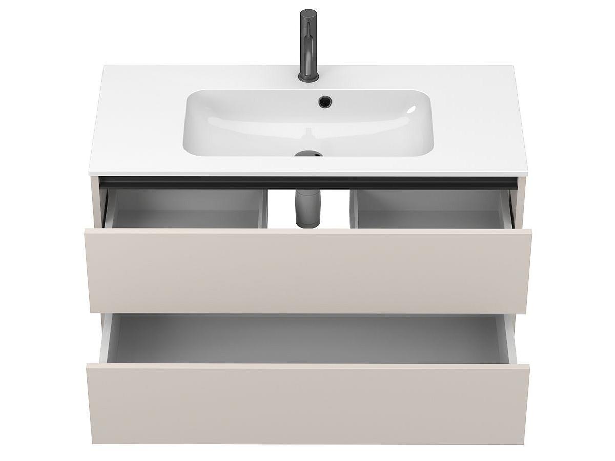 Тумба подвесная NATURA кашемир, ДСП с умывальником DELLA 1000