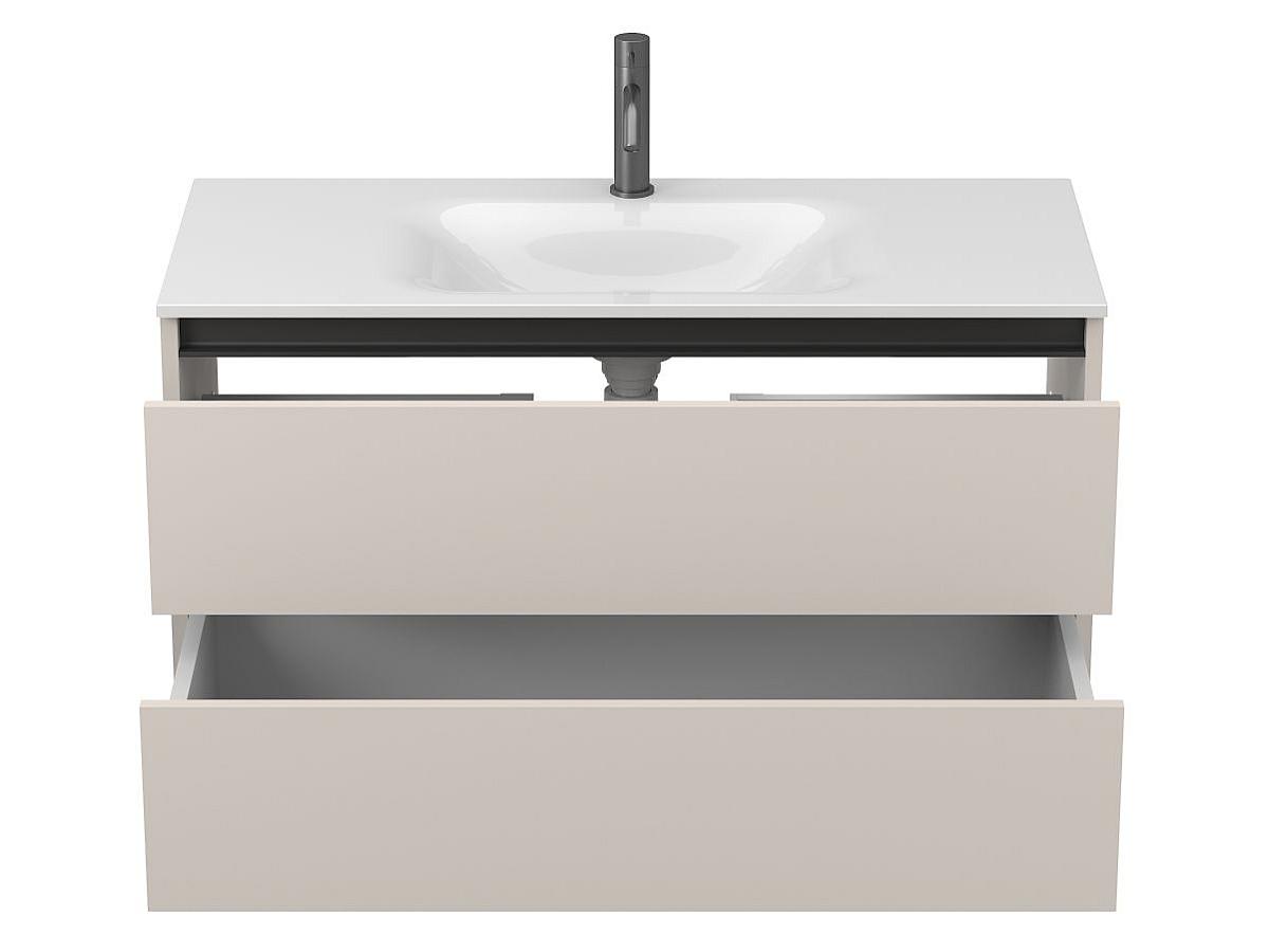 Тумба подвесная NATURA кашемир, ДСП с умывальником JESSEL 1000