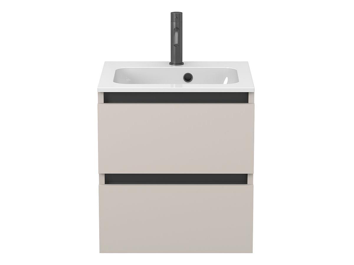 Тумба подвесная NATURA кашемир, ДСП, с умывальником DELLA 500