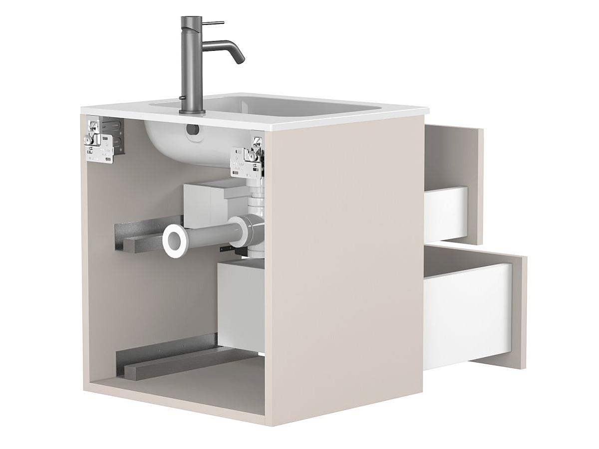 Тумба подвесная NATURA кашемир, ДСП, с умывальником DELLA 500