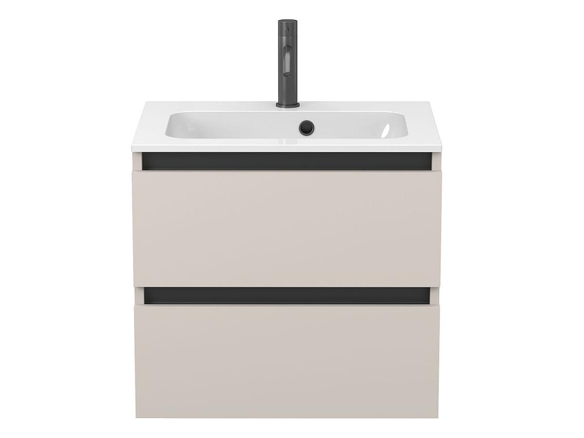 Тумба подвесная NATURA кашемир, ДСП с умывальником DELLA 600