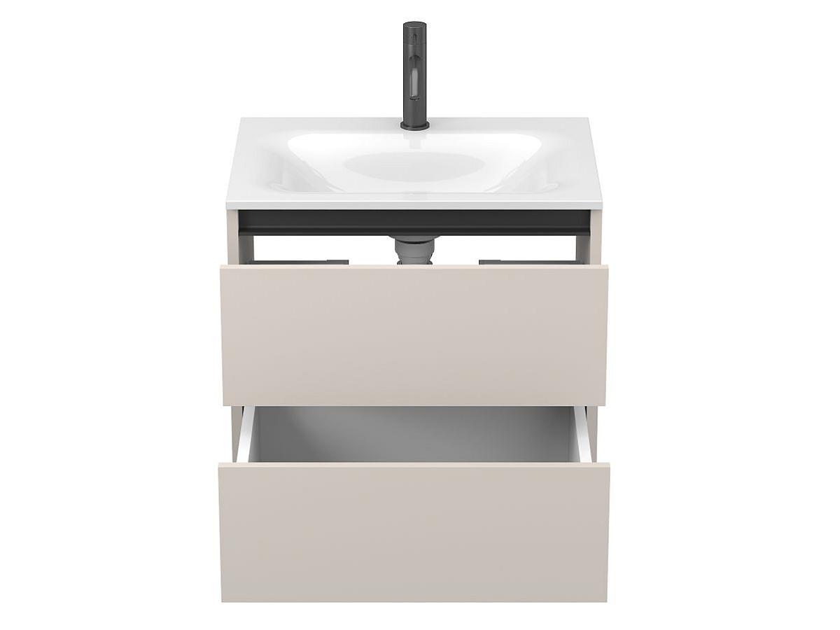 Тумба подвесная NATURA кашемир, ДСП с умывальником JESSEL 600