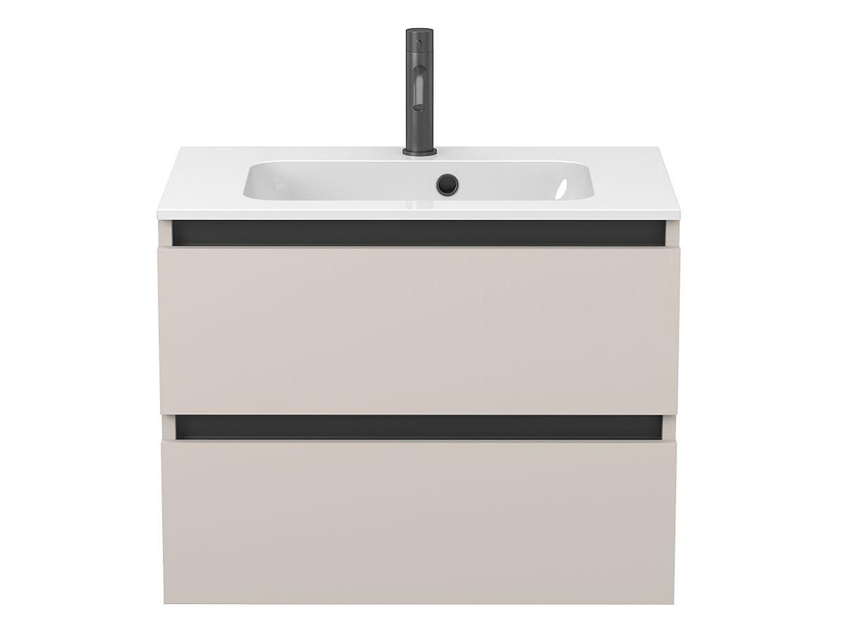 Тумба подвесная NATURA кашемир, ДСП с умывальником DELLA 700