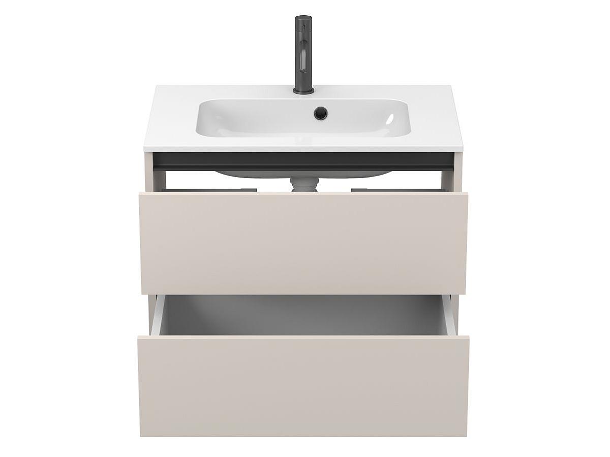 Тумба подвесная NATURA кашемир, ДСП с умывальником DELLA 700