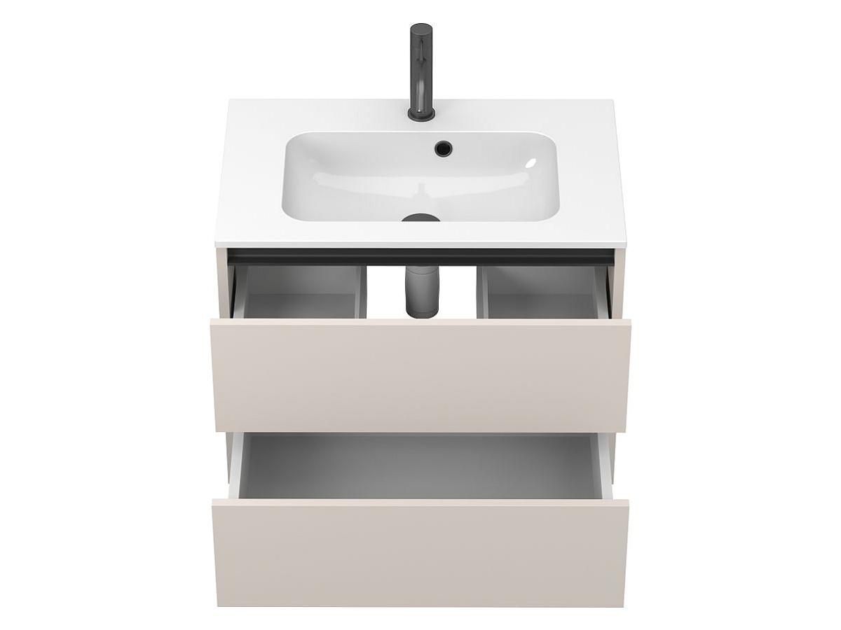 Тумба подвесная NATURA кашемир, ДСП с умывальником DELLA 700