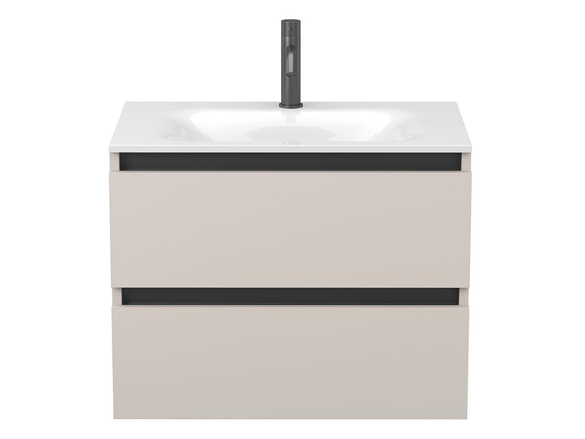 Тумба подвесная NATURA кашемир, ДСП с умывальником JESSEL 700