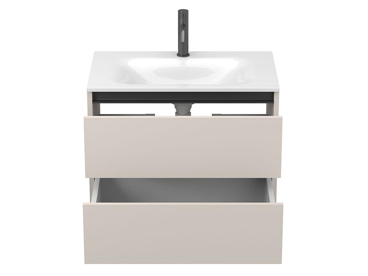 Тумба подвесная NATURA кашемир, ДСП с умывальником JESSEL 700