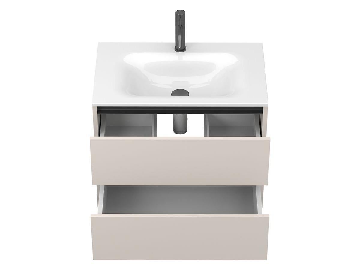 Тумба подвесная NATURA кашемир, ДСП с умывальником JESSEL 700