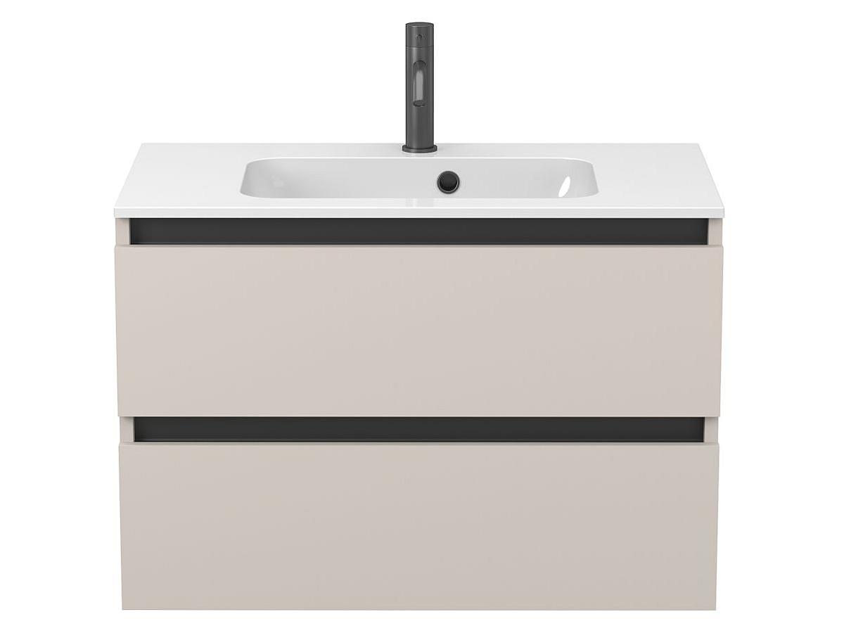 Тумба подвесная NATURA кашемир, ДСП с умывальником DELLA 800