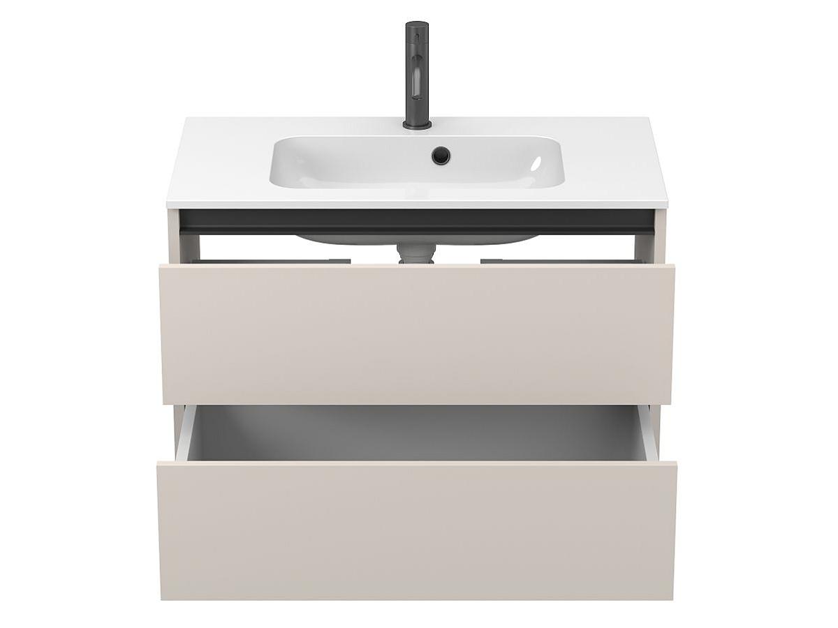 Тумба подвесная NATURA кашемир, ДСП с умывальником DELLA 800