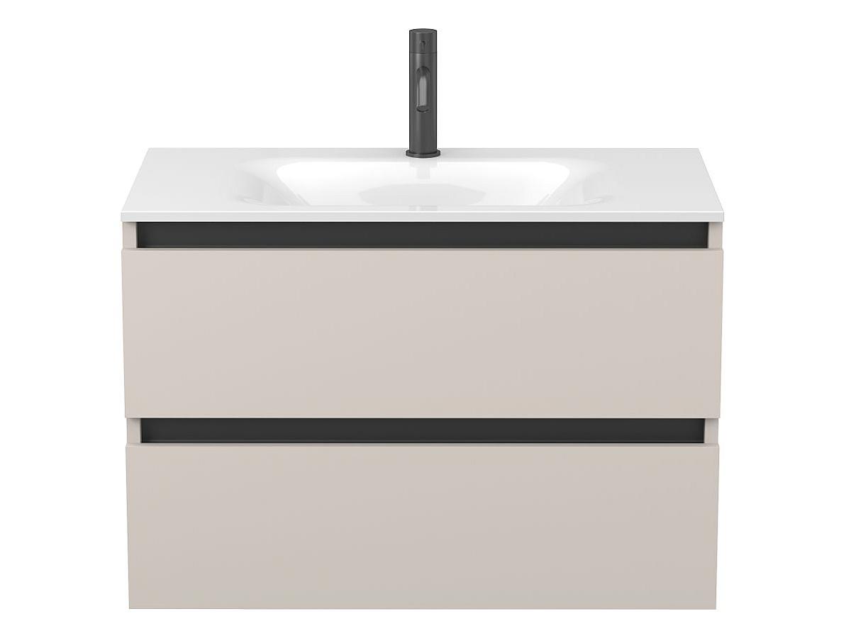 Тумба подвесная NATURA кашемир, ДСП с умывальником JESSEL 800