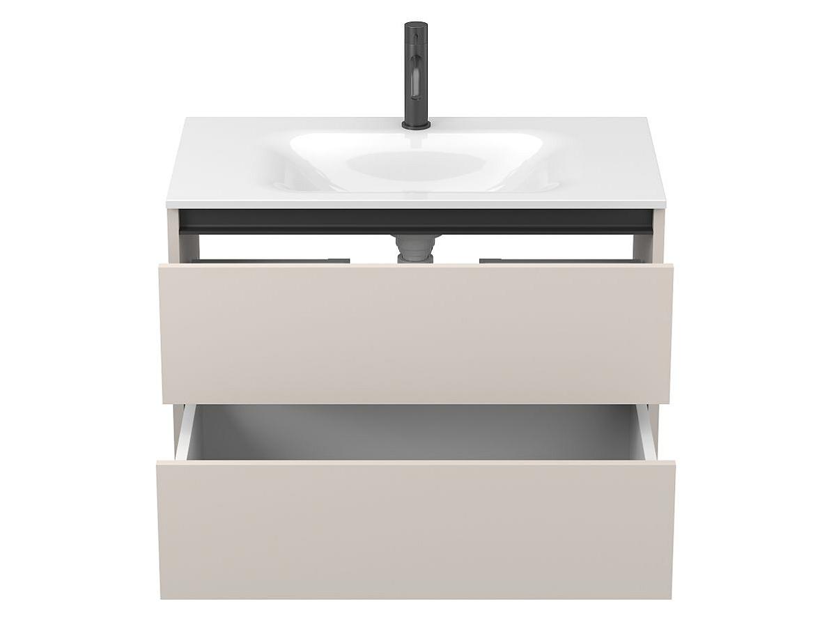 Тумба подвесная NATURA кашемир, ДСП с умывальником JESSEL 800