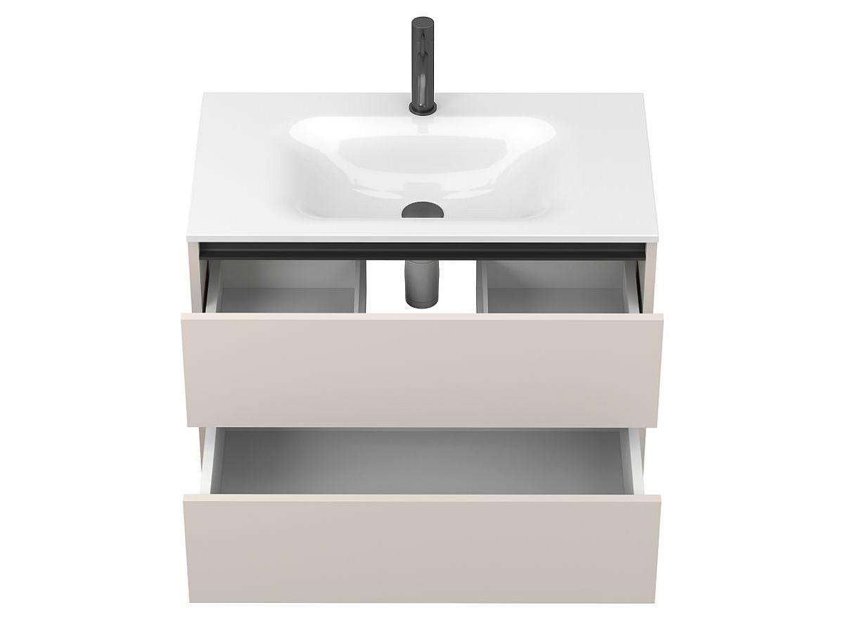 Тумба подвесная NATURA кашемир, ДСП с умывальником JESSEL 800