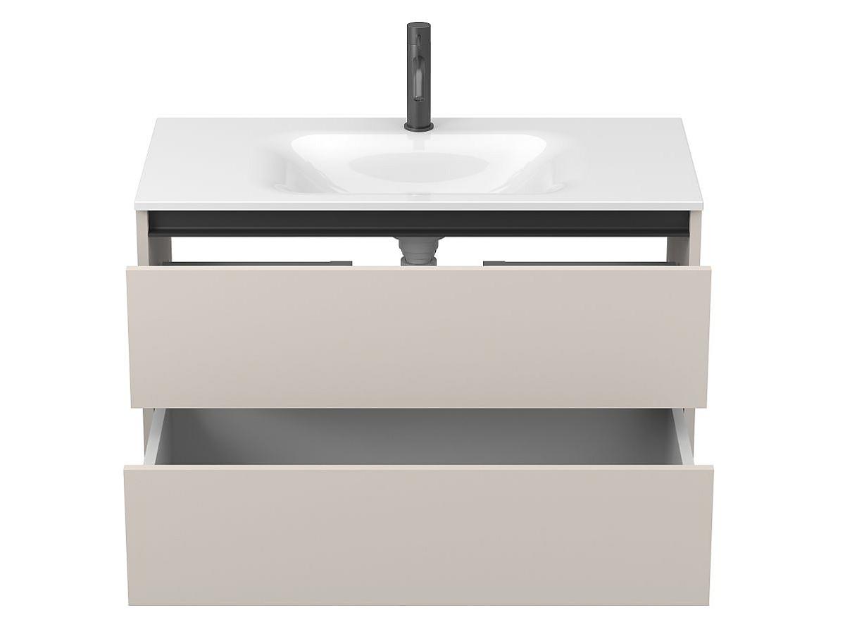 Тумба подвесная NATURA кашемир, ДСП с умывальником JESSEL 900