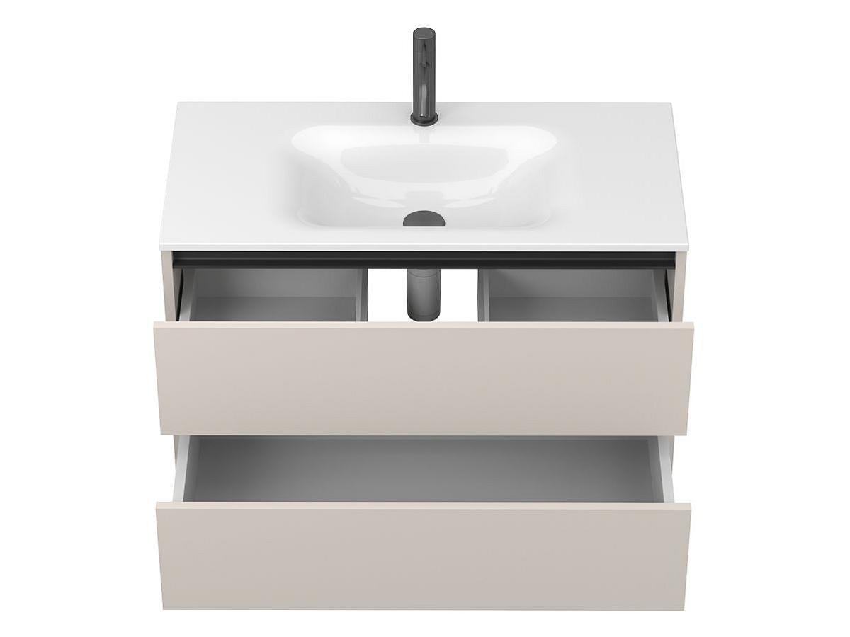 Тумба подвесная NATURA кашемир, ДСП с умывальником JESSEL 900