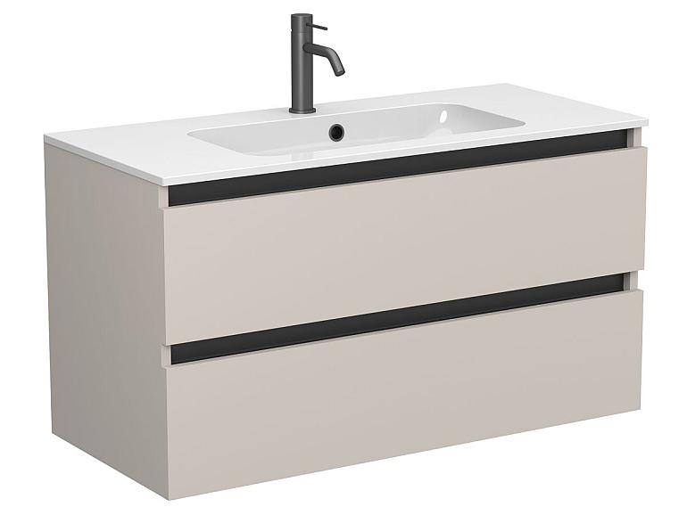 Тумба підвісна NATURA кашемір, ДСП з умивальником DELLA 1000