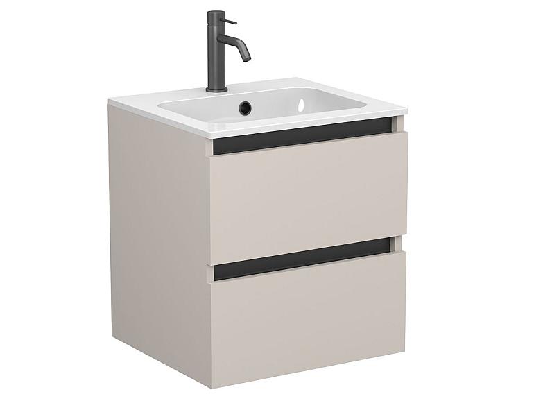 Тумба підвісна NATURA кашемір, ДСП, з умивальником DELLA 500
