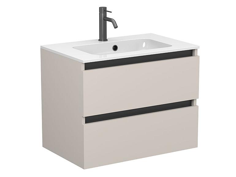 Тумба підвісна NATURA кашемір, ДСП з умивальником DELLA 700