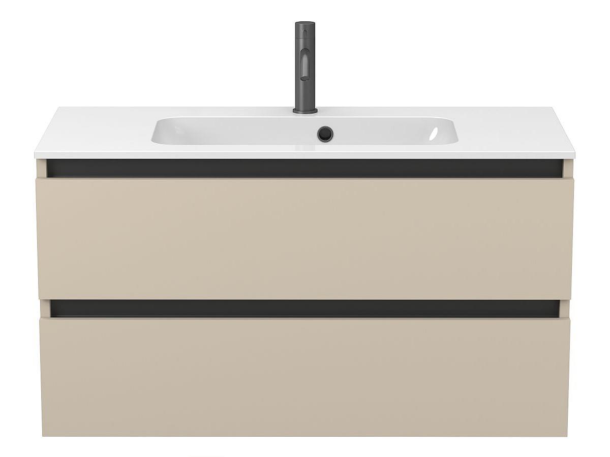 Тумба подвесная NATURA кашемир, МДФ, с умывальником DELLA 1000