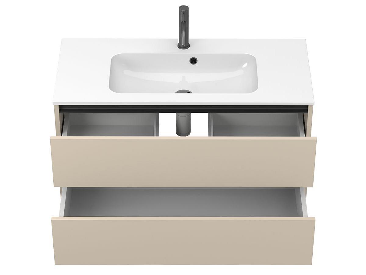 Тумба подвесная NATURA кашемир, МДФ, с умывальником DELLA 1000