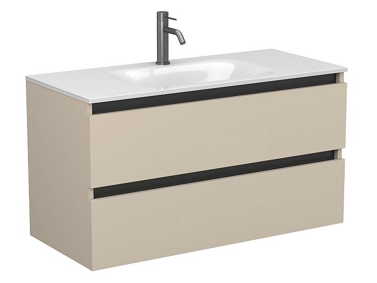 Тумба підвісна NATURA кашемір, МДФ, з умивальником JESSEL 1000