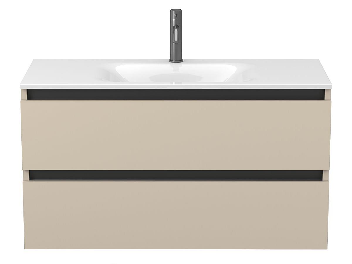 Тумба подвесная NATURA кашемир, МДФ, с умывальником JESSEL 1000